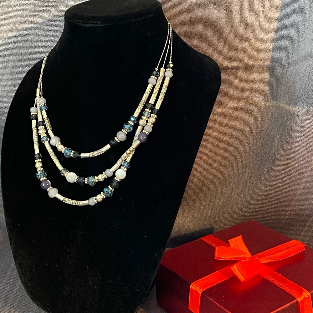 Elegant Multi-Strand Beaded Necklace